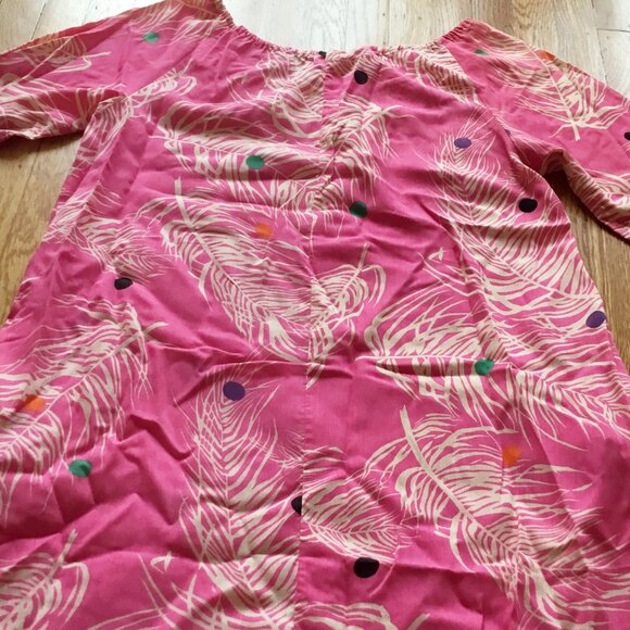 Mr. "B" of California Pink Feather Multicolor Polka Dot Max Mumu Party Dress - Picture 5 of 9